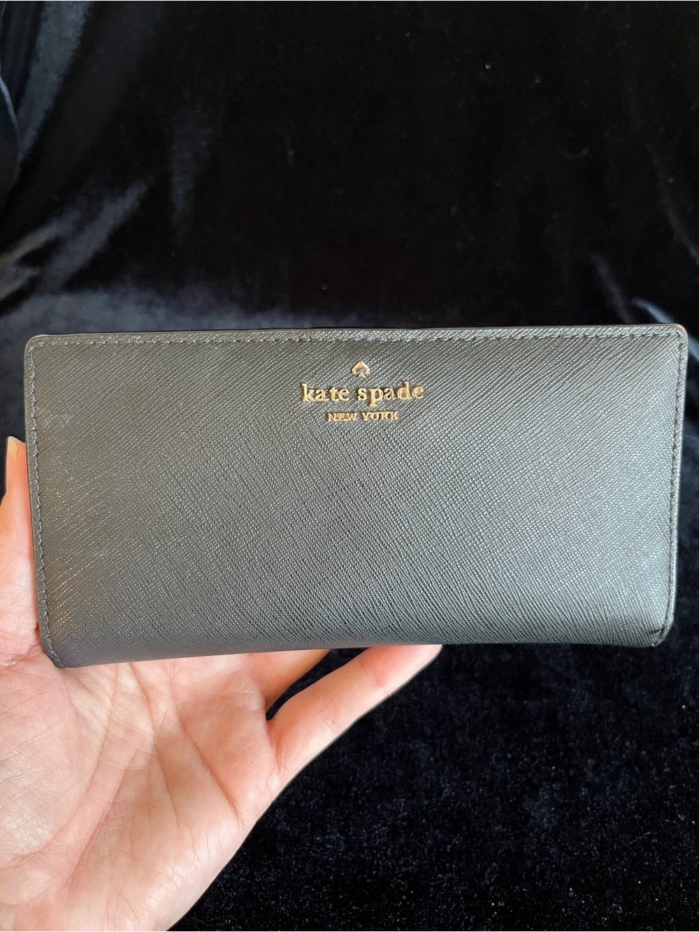 Kate Spade Cameron Street Large Slim Stacy Bifold Wallet Black
